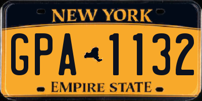 NY license plate GPA1132