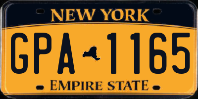 NY license plate GPA1165