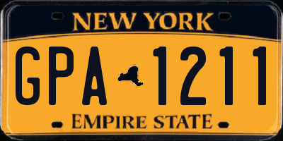 NY license plate GPA1211