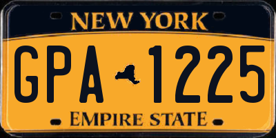 NY license plate GPA1225