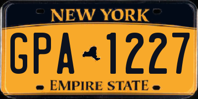 NY license plate GPA1227