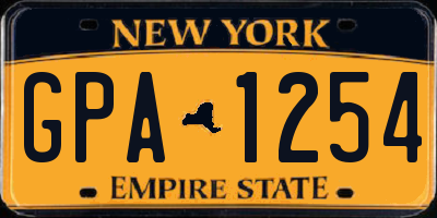 NY license plate GPA1254
