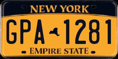 NY license plate GPA1281