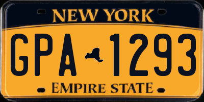 NY license plate GPA1293