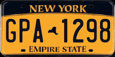NY license plate GPA1298