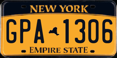 NY license plate GPA1306