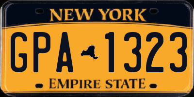 NY license plate GPA1323
