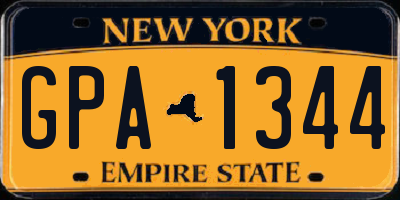 NY license plate GPA1344