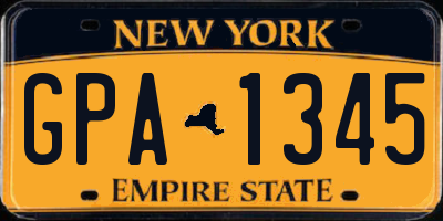 NY license plate GPA1345