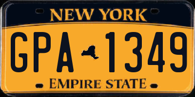 NY license plate GPA1349