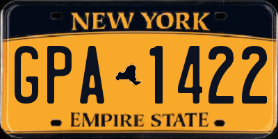 NY license plate GPA1422
