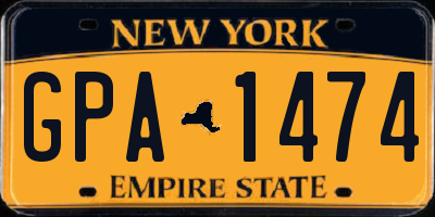 NY license plate GPA1474