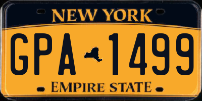 NY license plate GPA1499