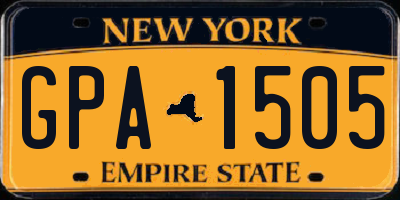 NY license plate GPA1505
