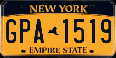 NY license plate GPA1519