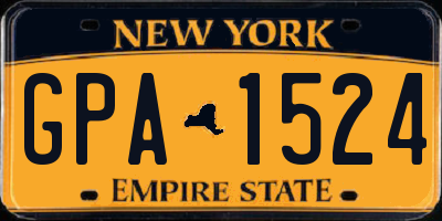 NY license plate GPA1524