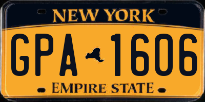 NY license plate GPA1606
