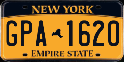 NY license plate GPA1620