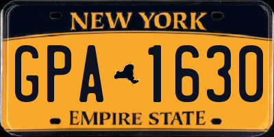 NY license plate GPA1630