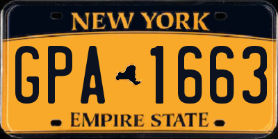 NY license plate GPA1663