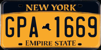 NY license plate GPA1669