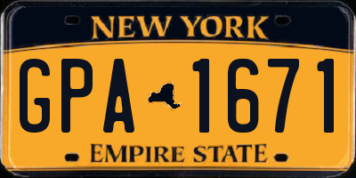NY license plate GPA1671