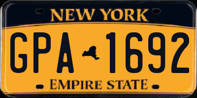 NY license plate GPA1692