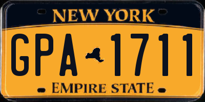 NY license plate GPA1711