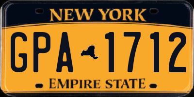 NY license plate GPA1712