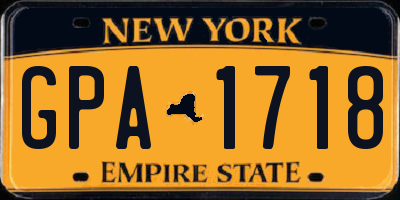 NY license plate GPA1718