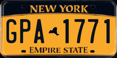 NY license plate GPA1771