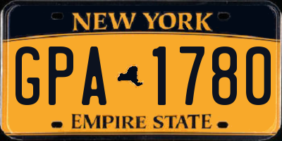 NY license plate GPA1780