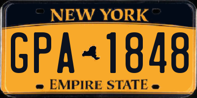 NY license plate GPA1848