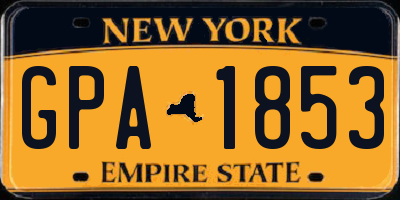 NY license plate GPA1853