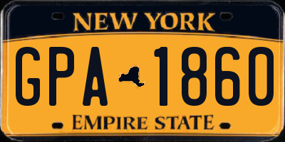 NY license plate GPA1860