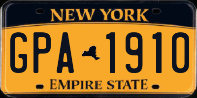 NY license plate GPA1910