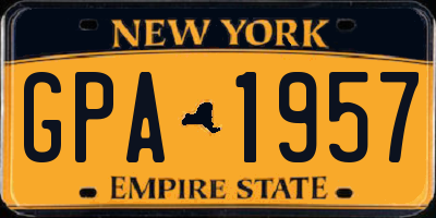 NY license plate GPA1957