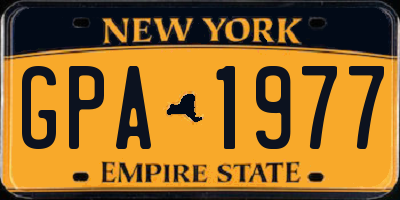 NY license plate GPA1977