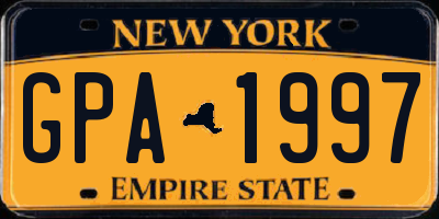 NY license plate GPA1997