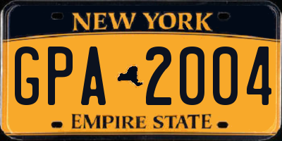 NY license plate GPA2004