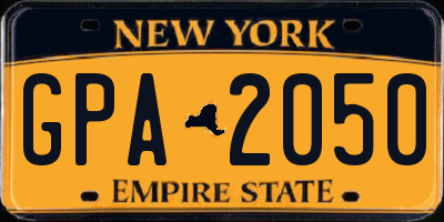 NY license plate GPA2050