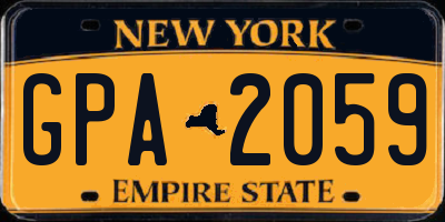 NY license plate GPA2059