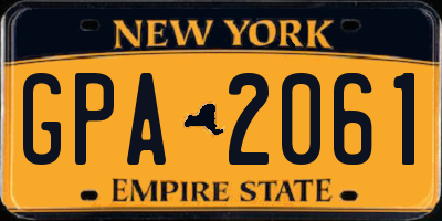 NY license plate GPA2061