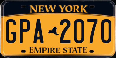 NY license plate GPA2070