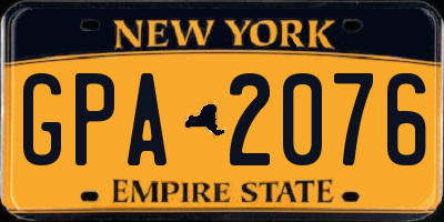 NY license plate GPA2076