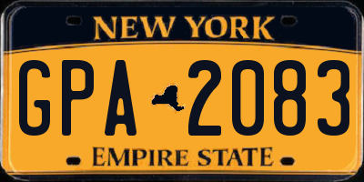 NY license plate GPA2083