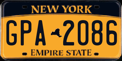 NY license plate GPA2086
