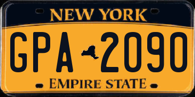 NY license plate GPA2090