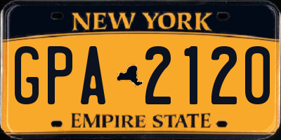 NY license plate GPA2120