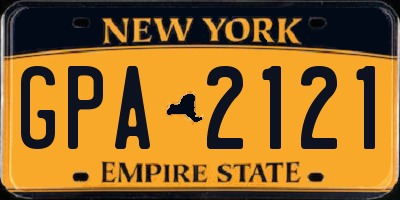 NY license plate GPA2121